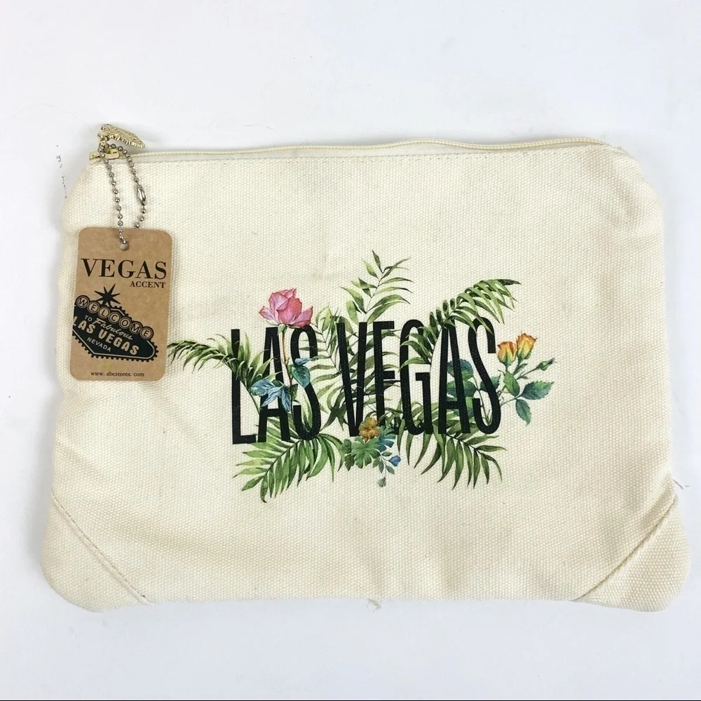 Las Vegas Tropical Garden Cosmetic/Travel Bag 10.5” x 7.5”